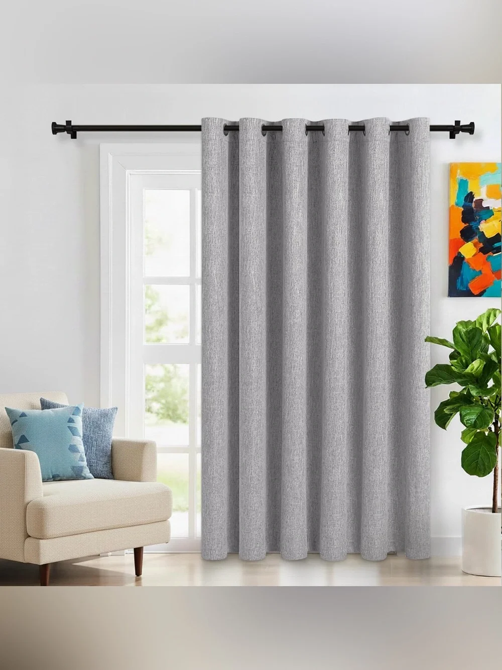 Linen Look Blackout Curtains W100